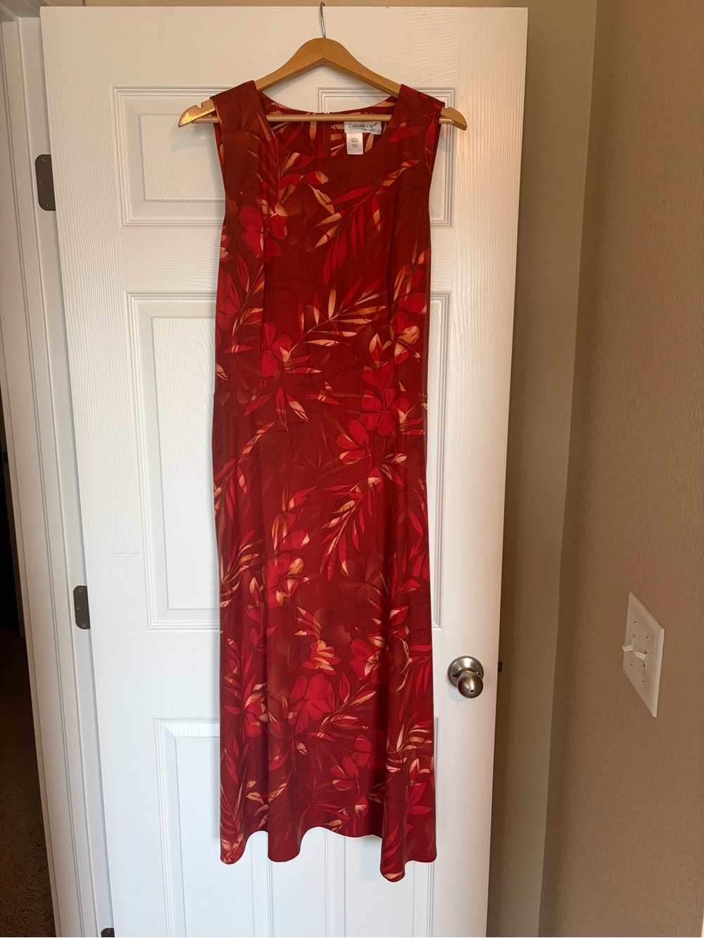 Coldwater Creek Silk Maxi Dress 16 Tropical Resort Elegant A12